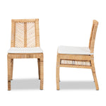 Load image into Gallery viewer, Baxton Studio Suci Modern Bohemian Natural Brown Rattan 2-Piece Dining Chair Set
