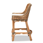 Load image into Gallery viewer, Baxton Studio Kyle Modern Bohemian Natural Brown Woven Rattan Counter Stool With Cushion
