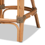 Load image into Gallery viewer, Baxton Studio Kyle Modern Bohemian Natural Brown Woven Rattan Counter Stool With Cushion
