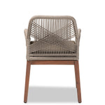 Load image into Gallery viewer, Baxton Studio Jennifer Mid-Century Transitional Grey Woven Rope Mahogany Dining Arm Chair
