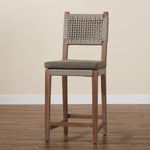 Load image into Gallery viewer, Baxton Studio Heyna Mid-Century Transitional Grey Woven Rope Mahogany Counter Stool
