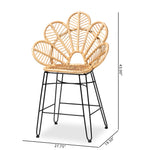 Load image into Gallery viewer, Baxton Studio Garan Modern Bohemian Natural Brown Rattan And Black Metal Counter Stool
