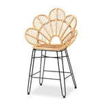 Load image into Gallery viewer, Baxton Studio Garan Modern Bohemian Natural Brown Rattan And Black Metal Counter Stool
