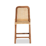 Load image into Gallery viewer, Baxton Studio Caspia Mid-Century Modern Walnut Brown Mahogany Wood And Natural Rattan Counter Stool
