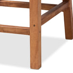 Load image into Gallery viewer, Baxton Studio Caspia Mid-Century Modern Walnut Brown Mahogany Wood And Natural Rattan Counter Stool
