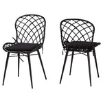 Load image into Gallery viewer, Baxton Studio Sabelle Modern Bohemian Black Finished Rattan And Metal 2-Piece Dining Chair Set
