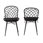 Load image into Gallery viewer, Baxton Studio Sabelle Modern Bohemian Black Finished Rattan And Metal 2-Piece Dining Chair Set
