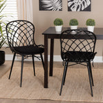 Load image into Gallery viewer, Baxton Studio Sabelle Modern Bohemian Black Finished Rattan And Metal 2-Piece Dining Chair Set
