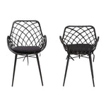 Load image into Gallery viewer, Baxton Studio Ballerina Modern Bohemian Black Finished Rattan And Metal 2-Piece Dining Chair Set
