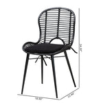 Load image into Gallery viewer, Baxton Studio Brenna Modern Bohemian Black Finished Rattan And Metal 2-Piece Dining Chair Set
