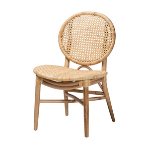 Baxton Studio Osaka Modern Bohemian Natural Brown Rattan Dining Chair