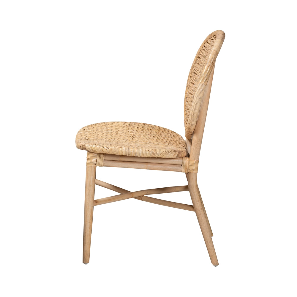 Baxton Studio Osaka Modern Bohemian Natural Brown Rattan Dining Chair