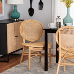 Load image into Gallery viewer, Baxton Studio Osaka Modern Bohemian Natural Brown Rattan Dining Chair
