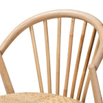 Load image into Gallery viewer, Baxton Studio Kobe Mid-Century Modern Natural Brown Finished Wood And Rattan Dining Chair
