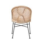 Load image into Gallery viewer, Baxton Studio Lisa Modern Bohemian Natural Brown Rattan And Black Metal Dining Chair
