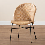 Load image into Gallery viewer, Baxton Studio Lisa Modern Bohemian Natural Brown Rattan And Black Metal Dining Chair
