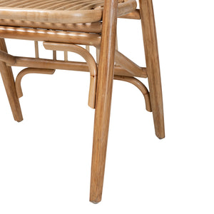 BAXTON STUDIO CYNTIA MODERN BOHEMIAN NATURAL BROWN RATTAN DINING CHAIR