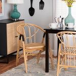 Load image into Gallery viewer, Baxton Studio Cyntia Modern Bohemian Natural Brown Rattan Dining Chair
