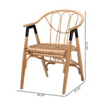 Load image into Gallery viewer, Baxton Studio Cyntia Modern Bohemian Natural Brown Rattan Dining Chair
