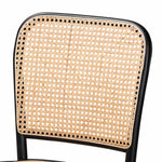 Load image into Gallery viewer, Baxton Studio Vance Mid-Century Modern Brown Woven Rattan And Black Wood Cane Counter Stool
