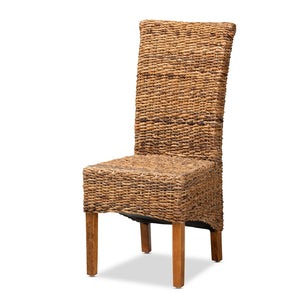 Baxton Studio Trianna Rustic Transitional Natural Seagrass And Brown Finished Wood Dining Chair