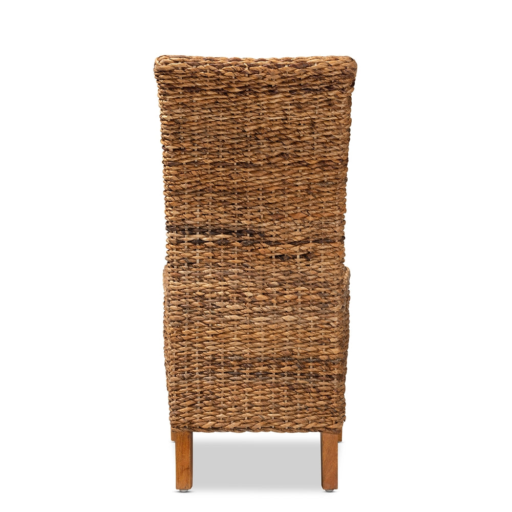 Baxton Studio Trianna Rustic Transitional Natural Seagrass And Brown Finished Wood Dining Chair