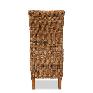 Baxton Studio Trianna Rustic Transitional Natural Seagrass And Brown Finished Wood Dining Chair