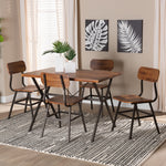 Load image into Gallery viewer, Baxton Studio Irwin Modern Industrial Walnut Brown Finished Wood And Black Metal 5-Piece Dining Set
