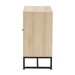 Load image into Gallery viewer, Baxton Studio Caterina Mid-Century Modern Transitional Natural Brown Finished Wood And Natural Rattan 2-Door Storage Cabinet
