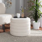 Load image into Gallery viewer, BAXTON STUDIO TABITHA MODERN AND CONTEMPORARY IVORY BOUCLE UPHOLSTERED STORAGE OTTOMAN
