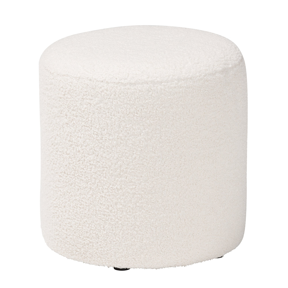 Baxton Studio Tori Modern And Contemporary Ivory Boucle Upholstered Ottoman