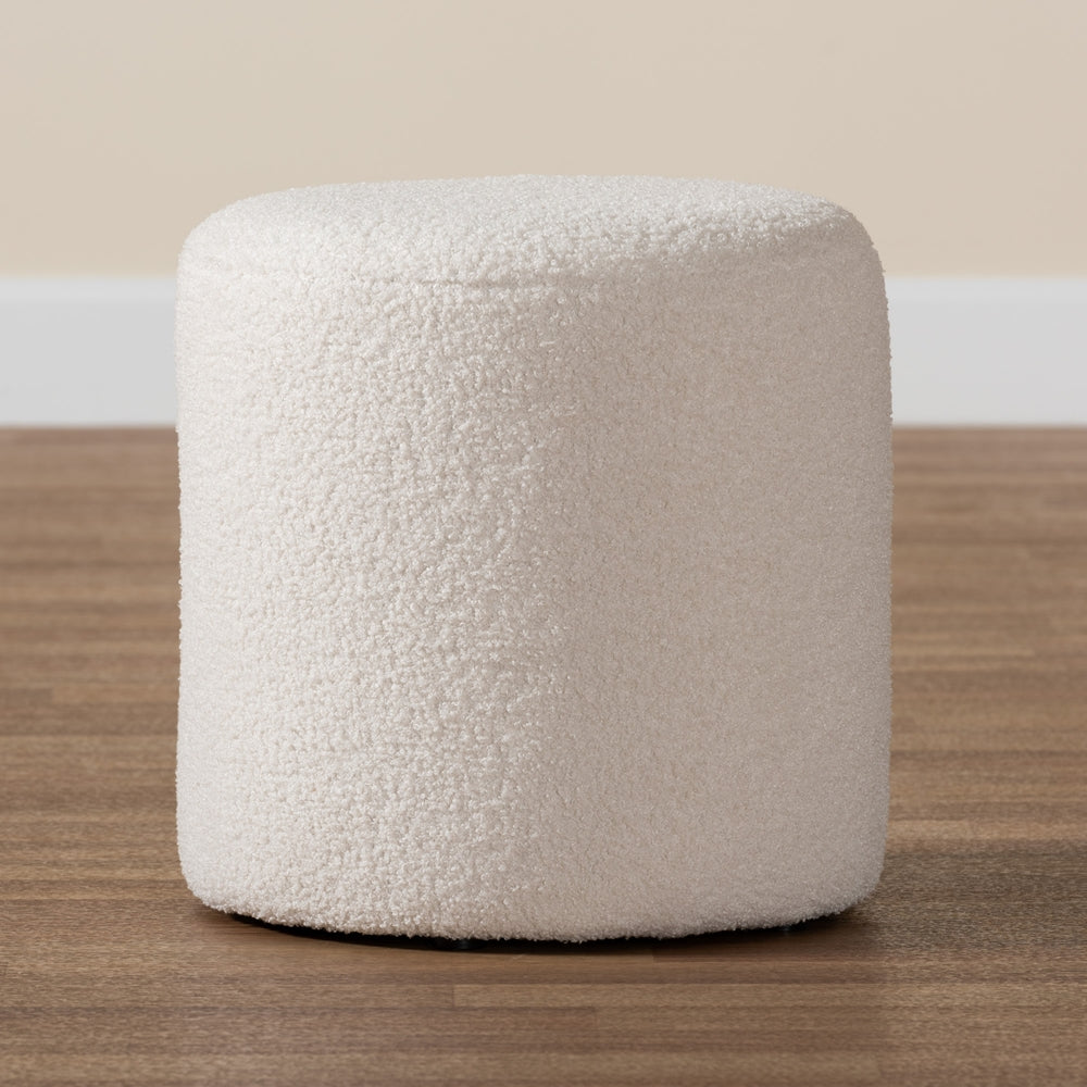 Baxton Studio Tori Modern And Contemporary Ivory Boucle Upholstered Ottoman