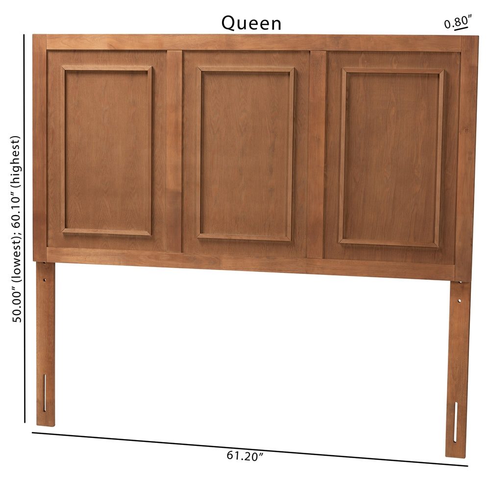 Baxton Studio Giordano Classic And Traditional Ash Walnut Finished Wood King Size Headboard