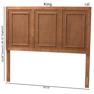 Baxton Studio Giordano Classic And Traditional Ash Walnut Finished Wood King Size Headboard