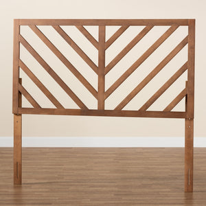 BAXTON STUDIO BELISMA MODERN AND CONTEMPORARY ASH WALNUT FINISHED WOOD QUEEN SIZE HEADBOARD