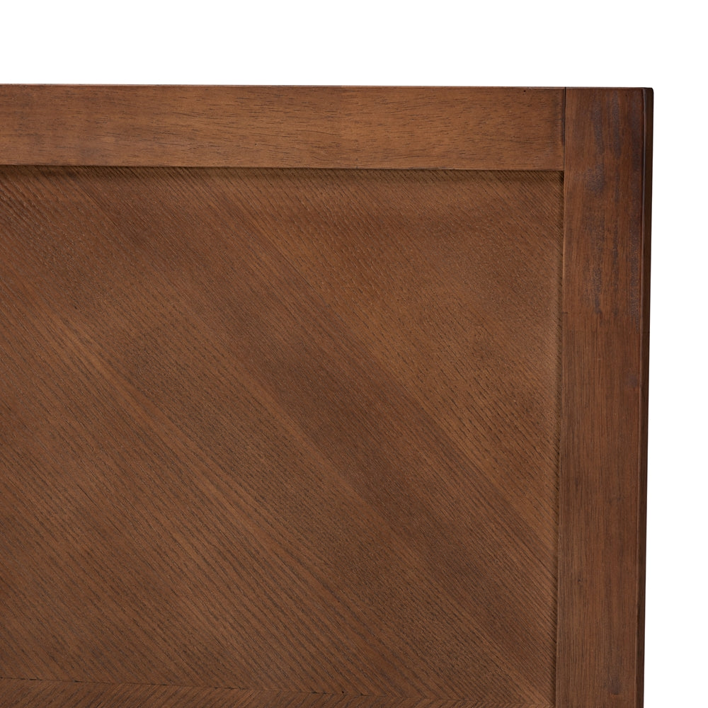 Baxton Studio Terrian Classic And Traditional Ash Walnut Finished Wood Queen Size Headboard