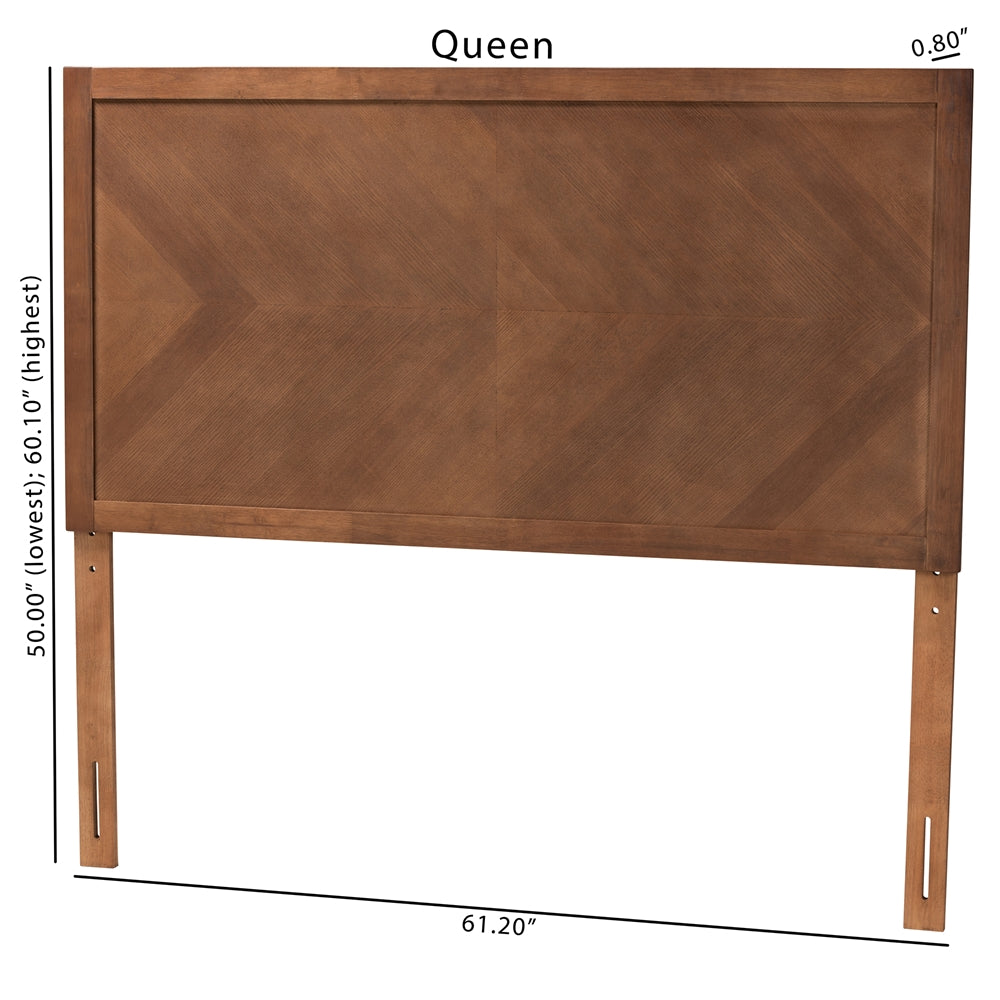 Baxton Studio Terrian Classic And Traditional Ash Walnut Finished Wood Queen Size Headboard