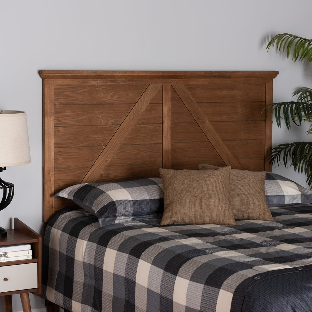 BAXTON STUDIO YORICK CLASSIC AND TRADITIONAL ASH WALNUT FINISHED WOOD QUEEN SIZE HEADBOARD