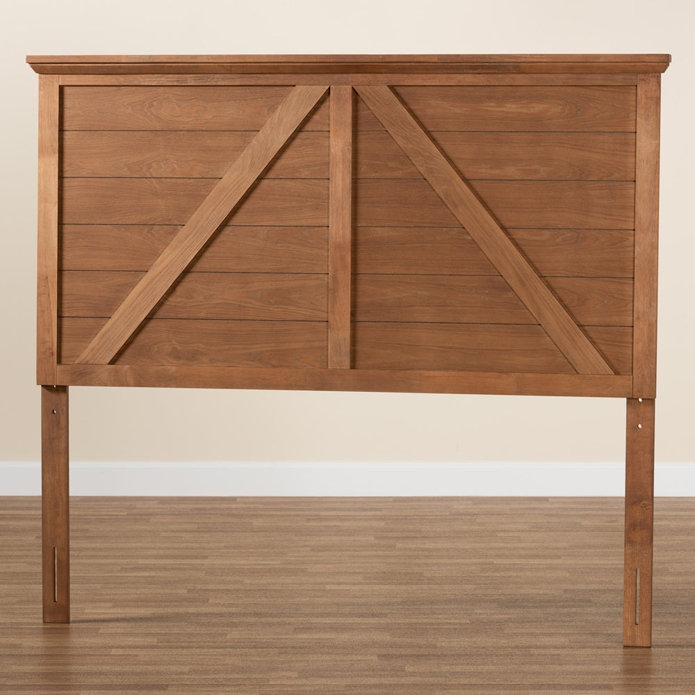 Baxton Studio Yorick Classic And Traditional Ash Walnut Finished Wood Queen Size Headboard