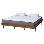 Load image into Gallery viewer, Baxton Studio Sarita Mid-Century Modern Ash Walnut Finished Wood King Size Bed Frame
