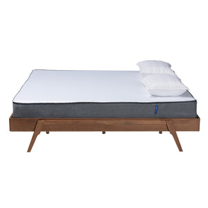 Baxton Studio Sarita Mid-Century Modern Ash Walnut Finished Wood King Size Bed Frame