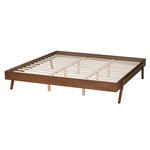 Load image into Gallery viewer, Baxton Studio Sarita Mid-Century Modern Ash Walnut Finished Wood Queen Size Bed Frame
