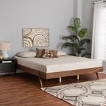 Load image into Gallery viewer, BAXTON STUDIO SARITA MID-CENTURY MODERN ASH WALNUT FINISHED WOOD KING SIZE BED FRAME
