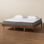 Load image into Gallery viewer, Baxton Studio Sarita Mid-Century Modern Ash Walnut Finished Wood Queen Size Bed Frame
