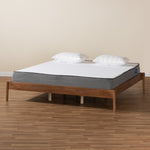 Load image into Gallery viewer, Baxton Studio Agatis Mid-Century Modern Ash Walnut Finished Wood Queen Size Bed Frame
