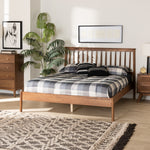 Load image into Gallery viewer, Baxton Studio Agatis Mid-Century Modern Walnut Brown Finished Wood Queen Size Bed
