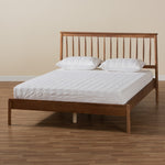 Load image into Gallery viewer, Baxton Studio Agatis Mid-Century Modern Walnut Brown Finished Wood Queen Size Bed
