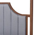 Load image into Gallery viewer, Baxton Studio Dakota Classic And Traditional Light Grey Fabric And Ash Walnut Finished Wood Queen Size Platform Canopy Bed
