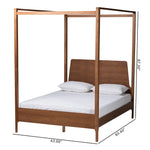 Load image into Gallery viewer, Baxton Studio Roman Classic And Traditional Ash Walnut Finished Wood Queen Size Canopy Bed
