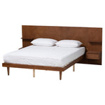 Load image into Gallery viewer, Baxton Studio Graham Mid-Century Modern Transitional Ash Walnut Finished Wood Queen Size Platform Storage Bed With Built-In Nightstands
